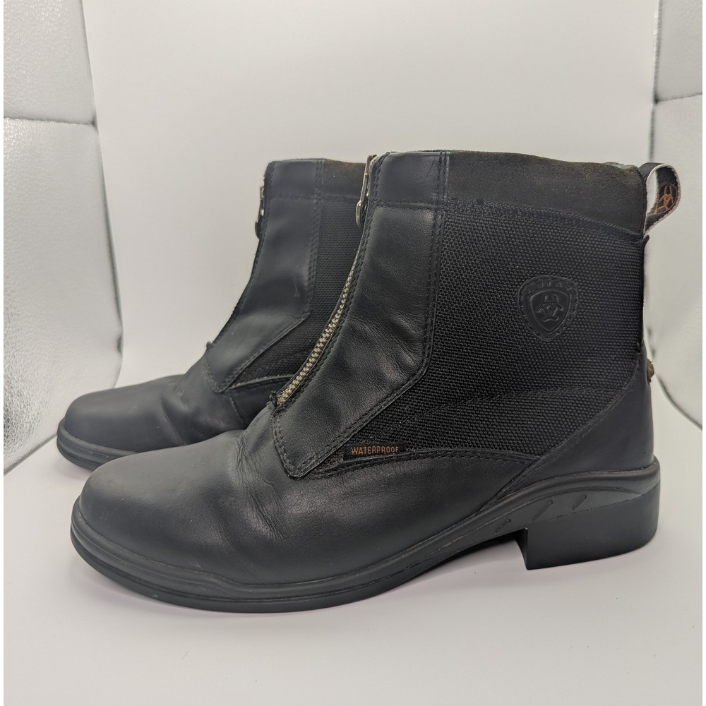 Ariat 4LR Waterproof Boots Women Size 4 Black Equestrian Riding Zip Up Leather